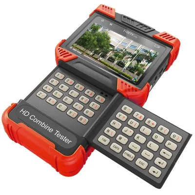 T72 Flip CCTV Tester 4 Inches IPS Camera Monitor TDR Cable Breakpoint Testing 6000mAh POE LED Light Video Surveillance