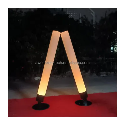 Illuminated Waterproof LED Tube Light Outdoor Tall Rainbow Pillar Outdoor Party Gathering Event