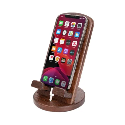 Double Wood Cell Phone Stand Elegant Vintage Phone Holder Nightstand Desk | Multifunction Storage for iPhone Android