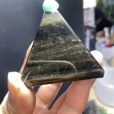 Wholesale Natural Healing Golden Obsidian Pyramid Obsidian Crystal Egypt Pyramid Paperweight for Decoration and Gifts