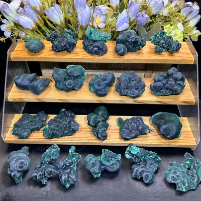Hot Selling Cat Eye Malachite Raw Specimen Semi Precious Gemstone Healing Crystal Minerals for Collection