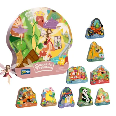 Special Lid Box Pack Large Blue Cardboard Floor Cartoon 48/49/50pcs Jigsaw Puzzles for Preschool Children