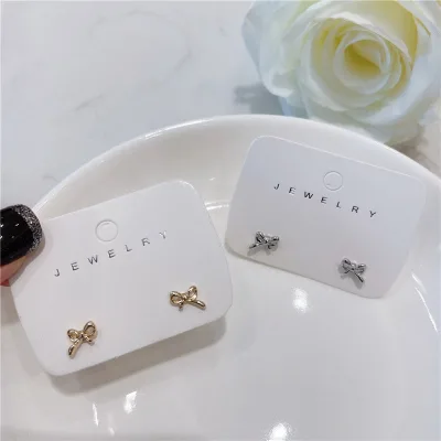 925 Sterling Silver Needle Bow Earrings Cute Ribbon Bowknot Bow Earrings for Girls Women