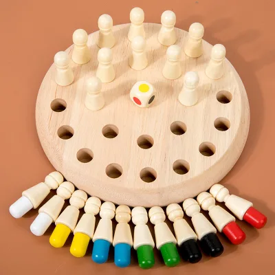 Early Educational Wooden Memory Match Stick Chess Game Colorful Toy for Enhancing Memory Skills