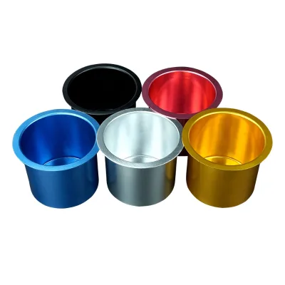 Wholesale Multi Color Aluminum Cup Holder Drink Holder  86mm Diameter on Casino Poker Table for Accessaries