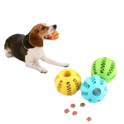 Top Selling Eco-Friendly Rubber Chew Dog Toy Ball Funny Interactive Teeth-Cleaning Outdoor Use Boredom Buster for Dogs