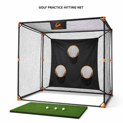 Durable Golf Practice Hitting Net with Target Panel and Stable Frame for Home Backyard Golf Training