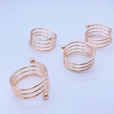 Gold Napkin Rings Holder Elegant Wedding Big Sugarcane Tubes Recyclable Napkin Rings with Wedding Decoration