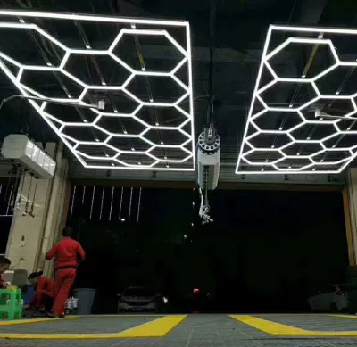JJX Led Hexagon Super Bright 6500k Honeycomb Work Light Hexagon Garage Lights Ceiling Lights for Gym