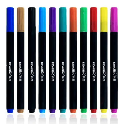 Kearing Washable DIY Fabric Marker 10 Colors Easily Wash Off Design Fabric T-shirt Shoes Bag Safe Using for Kids Adults#WM20