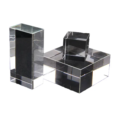 Wholesale Customizable 3D Religious Europe Rectangle Clear Laser Engraved Crystal Block for Souvenir Gifts 1 Color