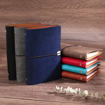 Customizable Retro A3 Soft Leather Business Journal In-Stock Loose-leaf Strap Printed Carry-on Ledger Removable Hand Journal