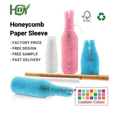 Biodegradable White Brown Black Kraft Paper Roll Eco-Friendly Protective &Cushioning Honeycomb Wrapping Paper Sleeve for Packing