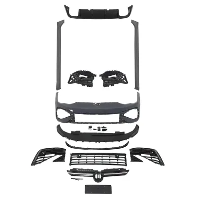 R Style Front Bumper Full Kit for VW Golf 8 ,Complete Upgrade Bumper Assembly With Side Skirts Rear Diffuser