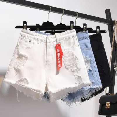 Summer Wholesale High Quality Women Skinny Jeans Breathable Casual Plus Size Hot Pants & Shorts with Hole