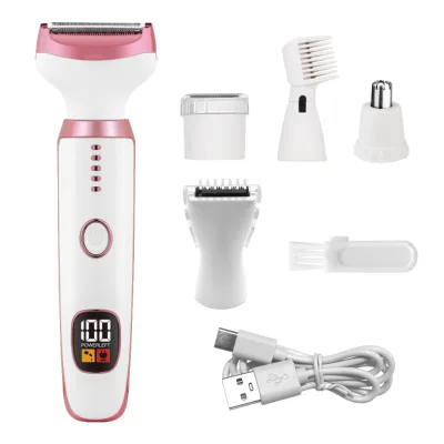 5 in 1 LED Electric Epilator Waterproof Washable Body & Bikini Grooming Kit for Household & RV Use