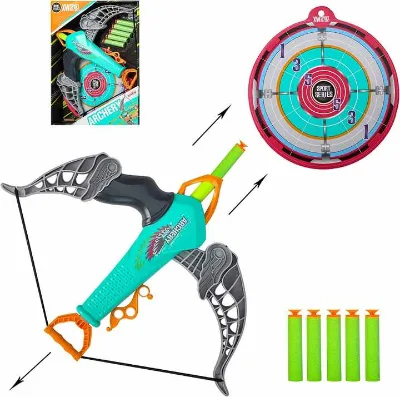 Kids Bow and Arrow Set Hunting Bow and Arrow Set 5 Foam Darts with Suction Cup Target Practice Shooting Game Indoor Outdoor Toys