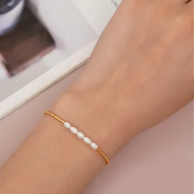 Bohemian Summer Fashion Jewelry Tiny Gold Color Miyuki Bead Freshwater Pearls Friendship s for Women Girls