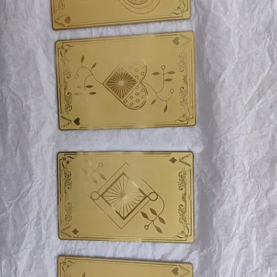 Luxury Metal Business Cards 0.8mm Thick Custom Size Brass Gold Metal Cards with Chip