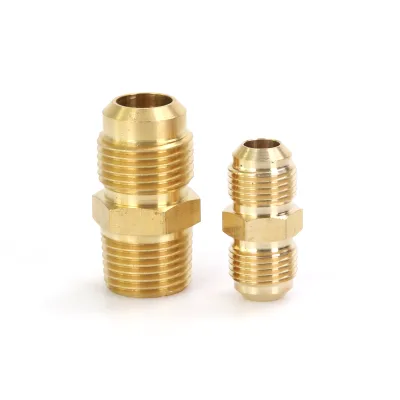 Brass Double Union Connector AC Spare Parts Refrigeration Fittings