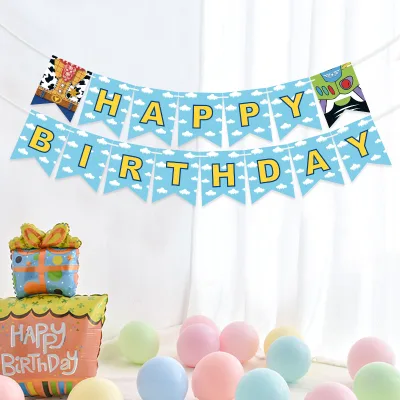 In Stock Toy Story Birthday Party Fish-Tail Paper Pennant Banner Themed Birthday Flags