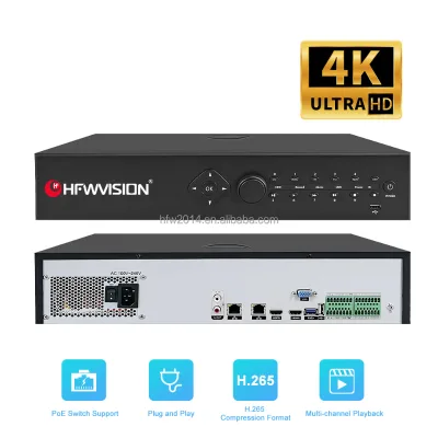 36CH 4K Network Video Recorder H.265AI 4 SATA Ports NVR for Wholesale Business Security Monitoring Solution with Remote View