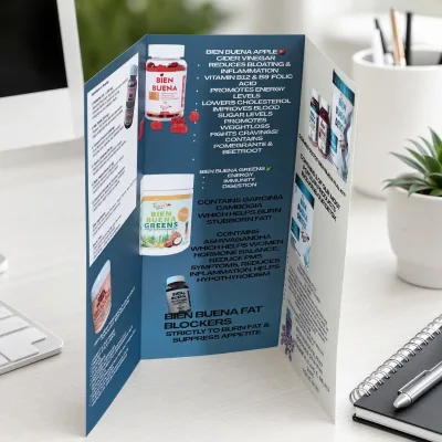 Custom Tri Fold Leaflet Instruction Manual Pamphlet Waterproof Any Size for Product Promotion