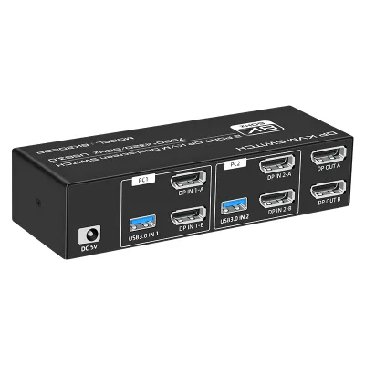 8K202DP Fjgear 7680*4320/60Hz Selector Usb3.0 Kvm-Switch-Dual-Monitor-Displayport for 1Year Warranty