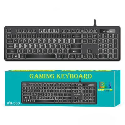 Computer Universal Wired Keyboard USB Gaming Keyboard Mute Waterproof Three-color Backlit Keyboard