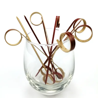 Custom Disposable Bamboo Sticks Fruit Ring Bamboo Skewers