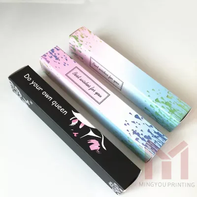 Private Label Colorful Cosmetic Paper Box Lipstick Eyeliner Mascara Packaging Box with Printing logo