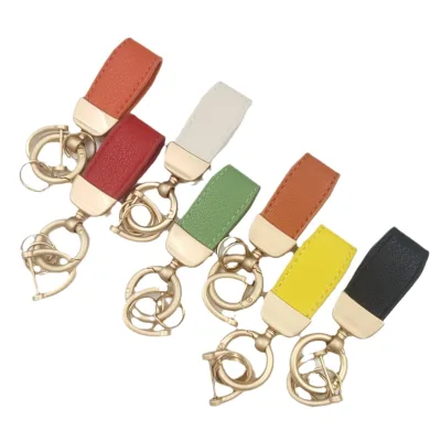 Simple French Lambskin Car Keychain Pendant Exquisite Men's and Women's Keychain Ring Short Cute Bag Pendant