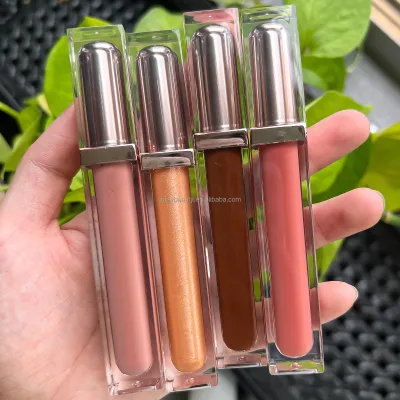 Custom Logo Wholesale Lipgloss Matte Shimmer Glossy Metallic Colors Silver and Champagne Gold Lip Gloss Private Label