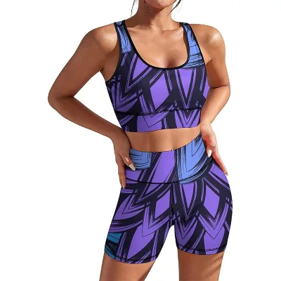 Professional Women's Yoga Shorts Set Summer Gymwear Moisture Wicking Tummy Control Four-Way Stretch Eco-Friendly 2PCS Low MOQ