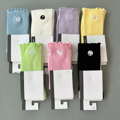 Personalized Unisex Breathable Cool Knit Cotton Lettuce Edge Crew Socks