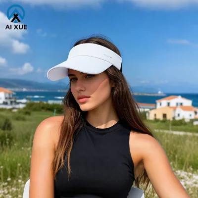 Women's Men's Quick-Drying Sun Visor Hat Outdoor Sports UV Protection Sunscreen Hat Custom Logo Plain Pattern for Daily Use