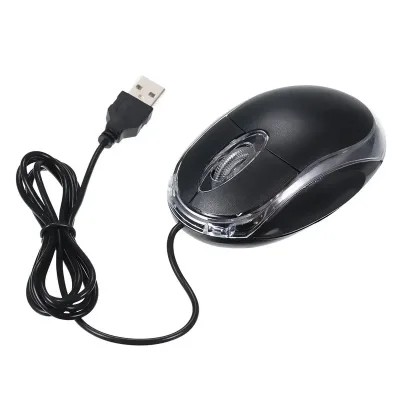 USB Optical Mouse Mini Wired 1000 DPI Optical LED 2 Buttons Right-Handed Both-Handed Desktop Computer Notebook Universal Office