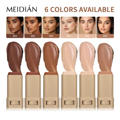 Meidian Foundation Stick 6-color Concealer Hydrating Brightens Skin Tone Natural High Quality Bare-skin Makeup