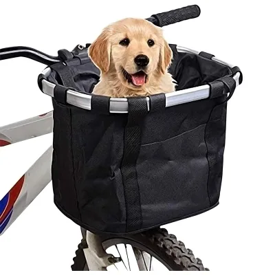 Bicycle Front Basket Bike Puppy Dog Cat Small Animal Travel Bike Seat 3KG Load Pet Bicycle Carrier Bag