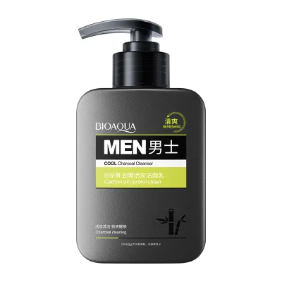 BIOAQUA Activated Charcoal Deep Cleansing Hydrating Refreshing Oil-controlling Face Cleanser for Men Skin Care