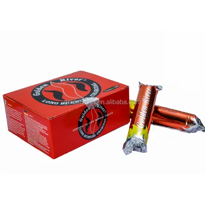 For 33mm*100 Briquette Hookah Charcoal (Bamboo Material) 45-90Mins Burning Time 73% Fixed Carbon Machine-Made for
