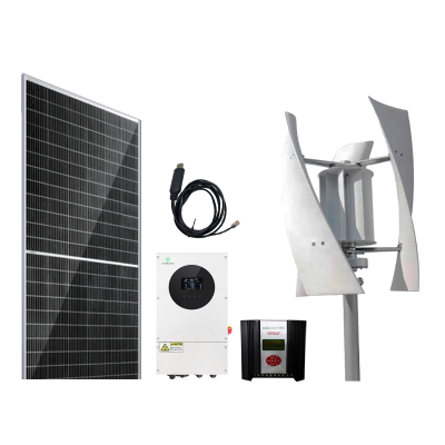 Small Scale 3000 W Wind Power Generation Complete Wind Vertical and Solar Turbine System Energy Products Solar Energy