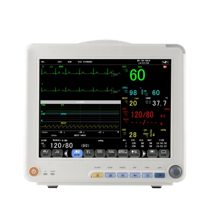 12 Inch Electric Power Multiparameter Patient Vital Signs Monitor with Rechargeable Battery CE Certified for ICU Hospitals