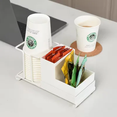 Household  Paper Cup Ironware Storage Rack, Cupware Storage Box, Kitchen Multi-functional Coffee and Tea Bag Storage Rack