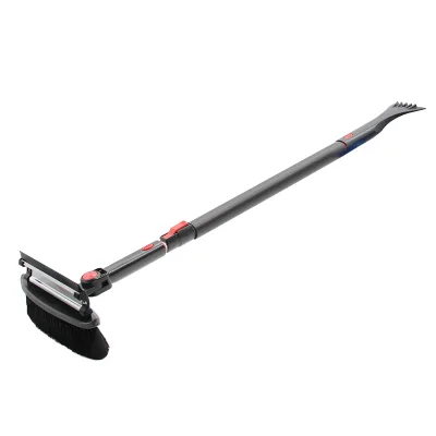 Extendable Snow Brush with Silicone Squeegee Car Ice Scraper Detachable Snow Brush for Car