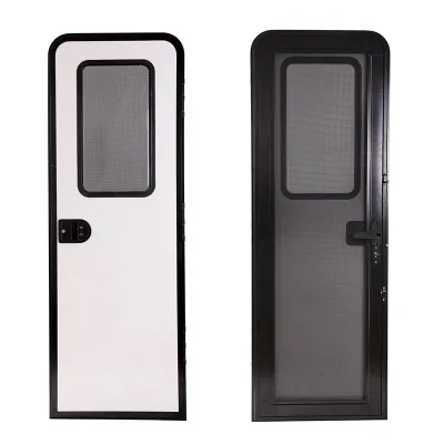 2026 New 620x1800mm Aluminum Profile RV Door with Card System for Caravan Camper Swipe Card Entry Door with Metal Security Door