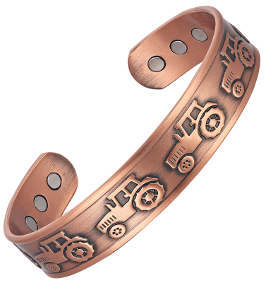 Hip Hop Punk Wide Copper Magnetic Cuff for Bracelet Motorcycle Pattern Fashionable Couple for Bracelet