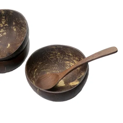 Eco-Friendly Kitchenware 12-15cm Natural Handcrafted Hot Selling Salad Coconut Shell Bowls