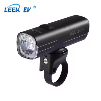Waterproof LED Bicycle Headlight for Night Riding Electric Front Light with Open Plastic Body and Warning Light