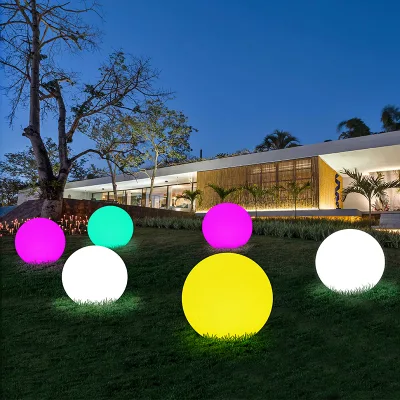 Garden Landscape Decorative Luminous Round Big Solar Ball DC24V DC12V Outdoor Led Glow Rgb Ball Light